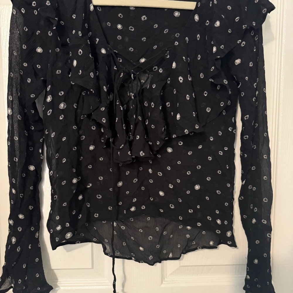 Backstage size XS Black and White Polka Dot Women's Blouse